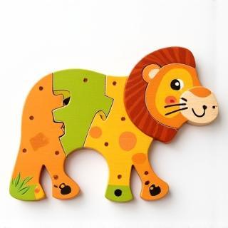 Handmade wooden animal puzzle
